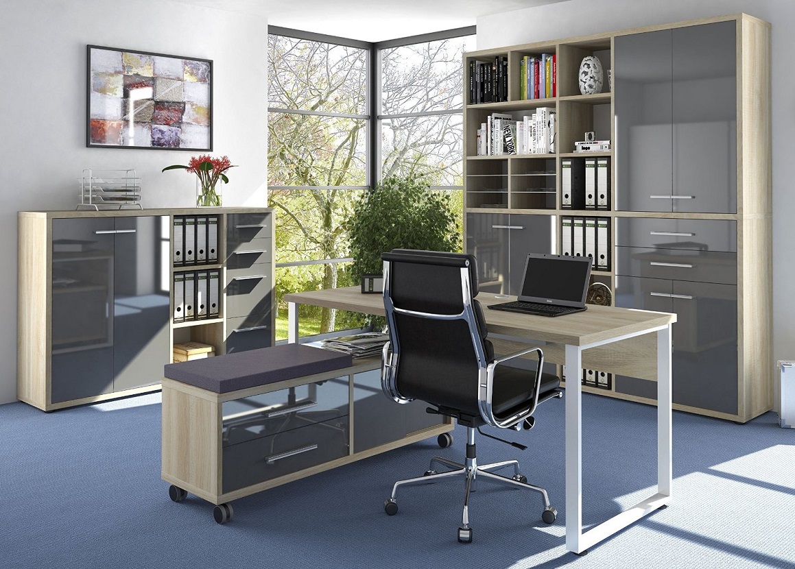 Arbeitszimmer Büro Büroeinrichtung Büromöbel MAJA Set+